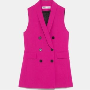 Zara pink blazer vest XS